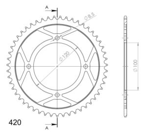 Couronne acier 51 dents Beta RR50 (2004-2023) – Supersprox CJ10151