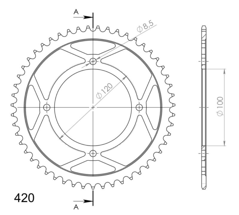 Couronne acier 51 dents Beta RR50 (2004-2023) – Supersprox CJ10151