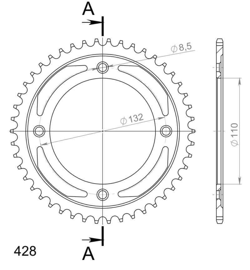 Couronne acier 46 dents – KTM SX85 / Husqvarna TC85 / Gas Gas MC85 (2003–2024) – Supersprox CO20046