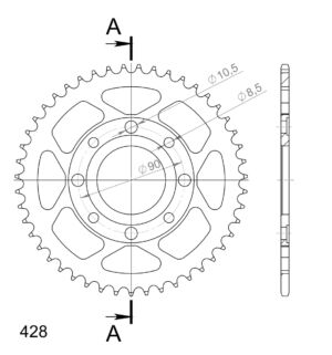 Couronne acier 47 dents Honda XL125 1979–1984 Kymco Stryker 125 1999–2007 – Supersprox CA20147