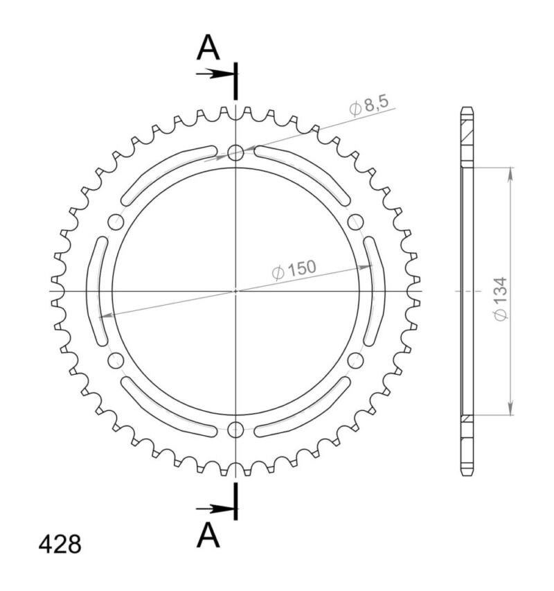 Couronne acier 48 dents Kawasaki KMX125 (1986-2003) – Supersprox CG20348