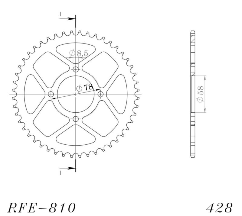 Couronne acier 49 dents Suzuki RG80 / RV125 Van Van (1973–1995) – Supersprox CE20149