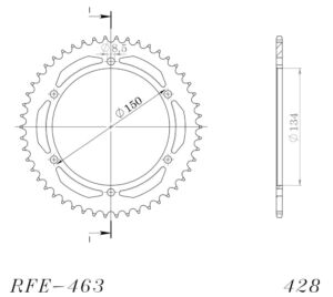 Couronne acier 50 dents – Kawasaki KMX200 A2/A3/A4 (1988-1990) – Supersprox CG20350