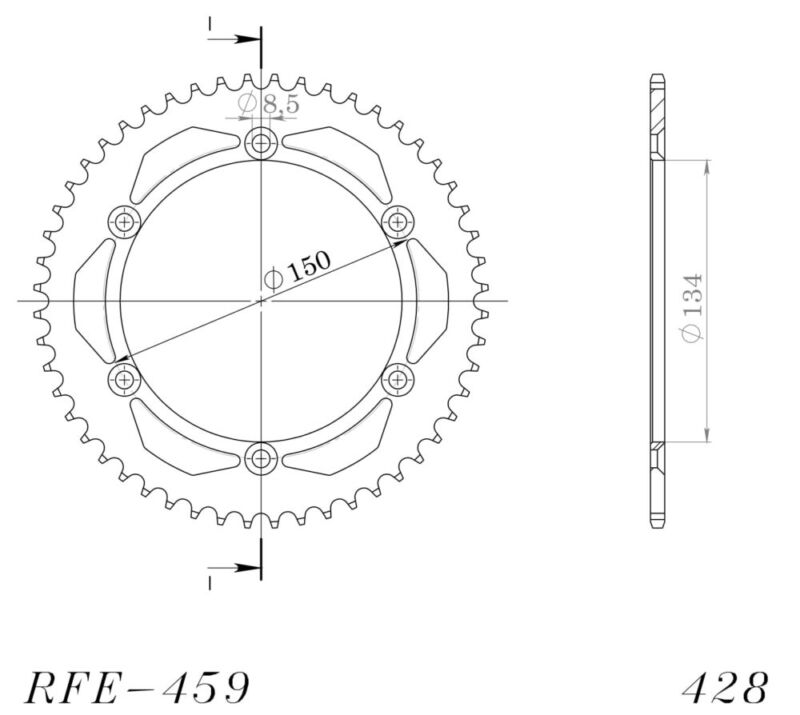Couronne acier Kawasaki KDX125 1988-1994 – 52 dents – Supersprox CG20752