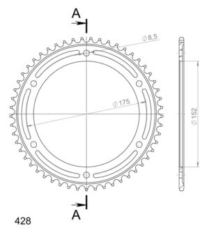 Couronne acier 53 dents Yamaha WR125 R/X & TDR125 (1989–2017) – Supersprox CC20753