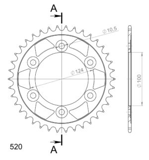 Couronne acier 520 – Ducati 600/750/900 Monster (1994–2002) – Supersprox CL60238