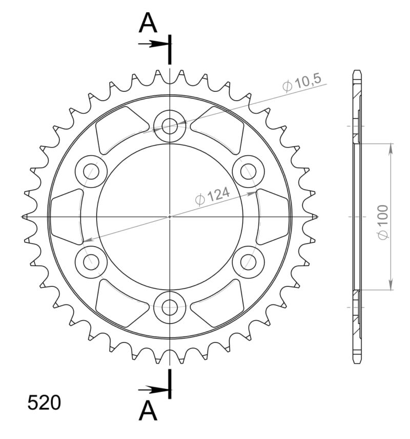 Couronne acier 520 – Ducati 600/750/900 Monster (1994–2002) – Supersprox CL60238