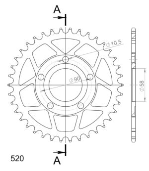 Couronne acier 38 dents – Honda CRM125 & NSR125 (1995–2003) – Supersprox CA21538