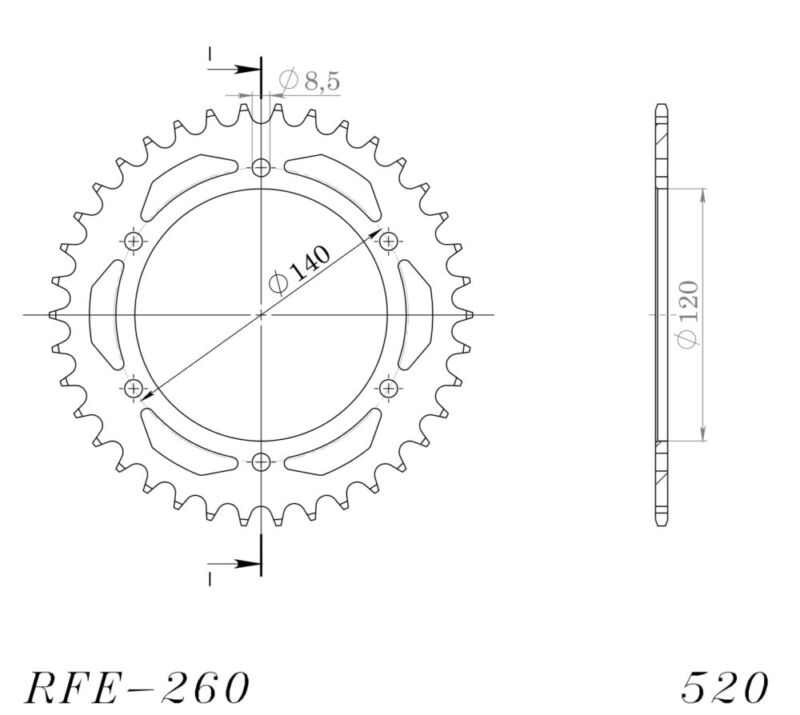 Couronne acier 38 dents - Honda XLR250 MD11 (1984-1987) - Supersprox CA31138