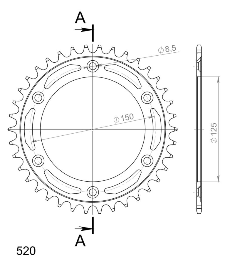 Couronne acier 38 dents – Husaberg FS570, KTM Duke 620/640/660 SMC (1994-2011) – Supersprox CO30438