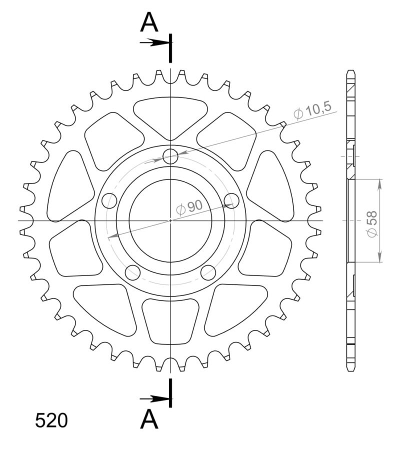 Couronne acier 40 dents Honda CRM125 JC10 JC13 (1990–1994) – Supersprox CA21540