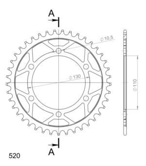 Couronne acier 41 dents – Kawasaki GPZ500, Ninja 400, Z400, Gas Gas Wild HP 450 (1994–2023) – Supersprox CG50041