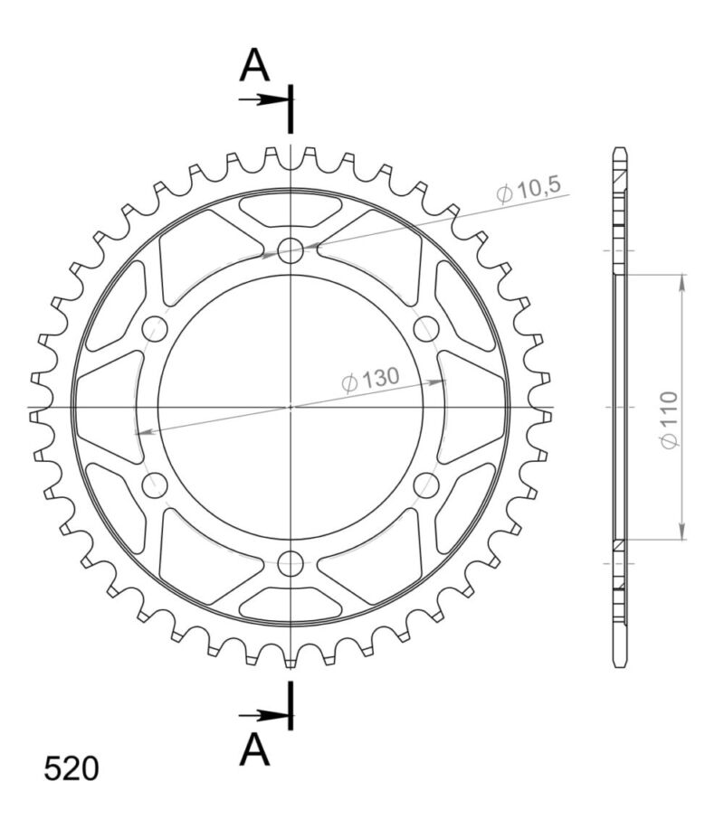 Couronne acier 41 dents – Kawasaki GPZ500, Ninja 400, Z400, Gas Gas Wild HP 450 (1994–2023) – Supersprox CG50041