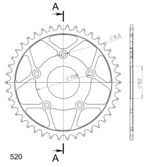 Couronne acier 42 dents Cagiva Supercity 125 (1992-2006) – Supersprox CK20342