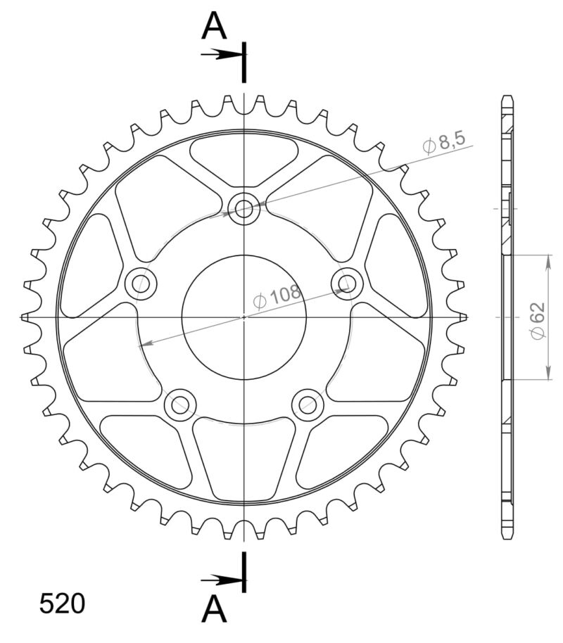 Couronne acier 42 dents Cagiva Supercity 125 (1992-2006) – Supersprox CK20342
