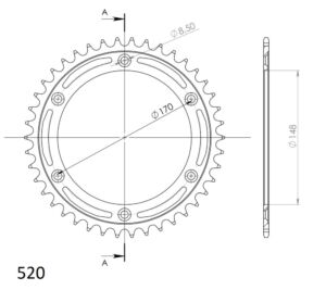 Couronne acier – Cagiva T4 / Suzuki DR600-650 (1985-1996) – Supersprox CE50142