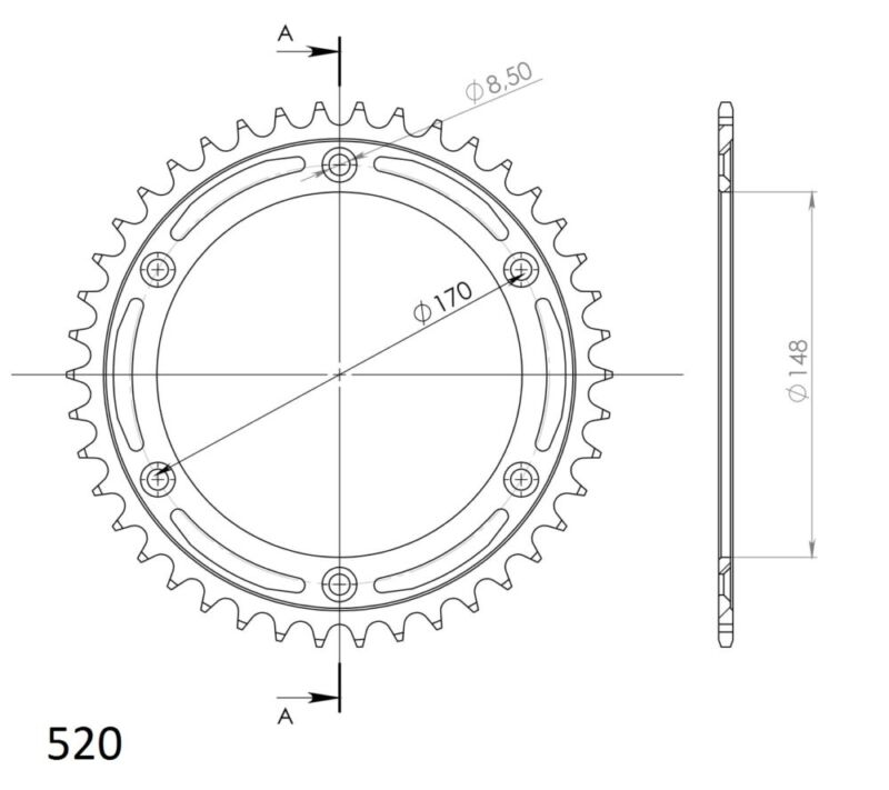 Couronne acier – Cagiva T4 / Suzuki DR600-650 (1985-1996) – Supersprox CE50142