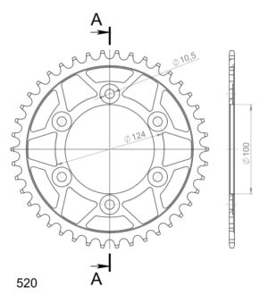 Couronne acier 520 – Ducati 695/800 Monster 2003 à 2008 – Supersprox CL60242