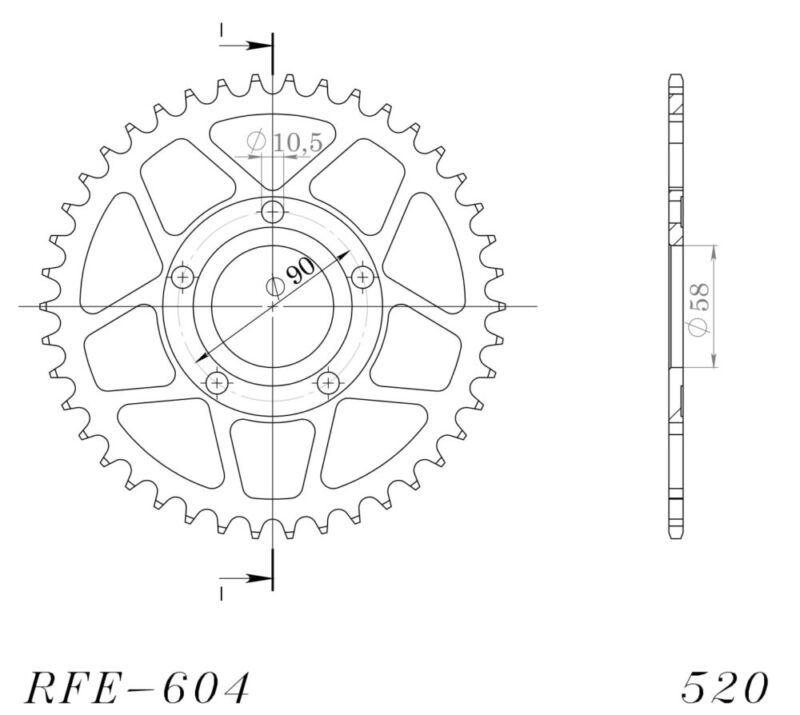 Couronne acier Pas 520 42 dents – Supersprox CA21542