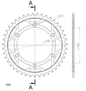 Couronne acier 43 dents Suzuki DR350 SE 1996–1998 – Supersprox CE20343