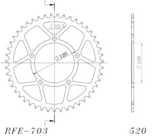 Couronne acier 44 dents Aprilia Pegaso 650 Strada / Trail 2005-2006 – Supersprox CK50344