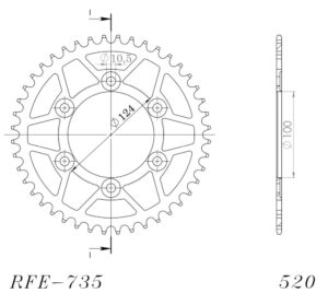 Couronne acier 44 dents Ducati 620 Sport V500 2003 – Supersprox CL60244