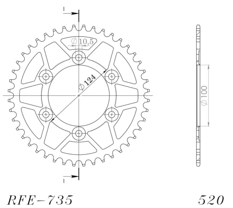 Couronne acier 44 dents Ducati 620 Sport V500 2003 – Supersprox CL60244