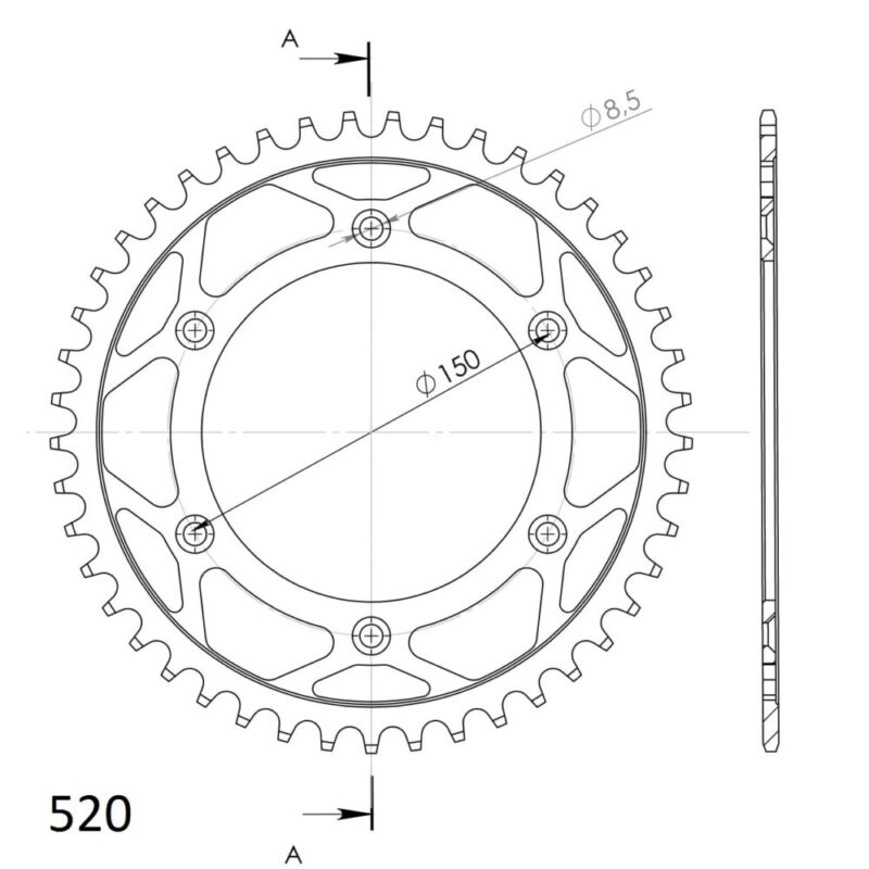 Couronne acier 520 – CF MT Sport & Touring, KTM Adventure, Husqvarna FS/Enduro 701 (1993–2023) – Supersprox CO30445