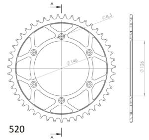 Couronne acier 47 dents DR-Z 400 E 2000–2007 DR350 1990–1993 – Supersprox CE20347