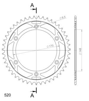 Couronne acier 47 dents Suzuki DR800 S SR43B 1991–1993 – Supersprox CE50147