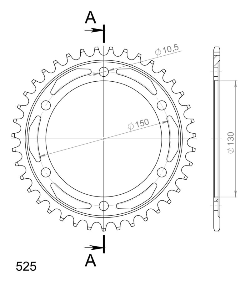 Couronne acier – Yamaha TRX850 4UN 1996-1998 – Pas 525 – 39 dents – Supersprox CC60639