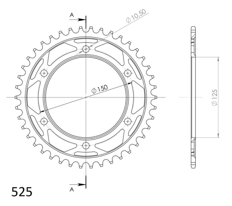 Couronne acier 525 – KTM Adventure 950 à 1290 (2003–2023) – Supersprox CK50142