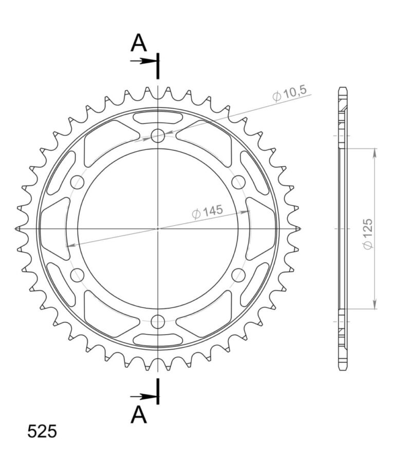 Couronne acier Yamaha TDM850 4TX 1996–1998 – Supersprox CC60342 – Pas 525 – 42 dents