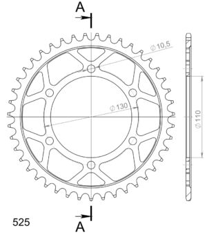 Couronne acier 43 dents Suzuki GSX-R 600 2011-2017 / GSX-S 750 / Yamaha MT-07 MT-10 Tracer XSR – Supersprox CC81043