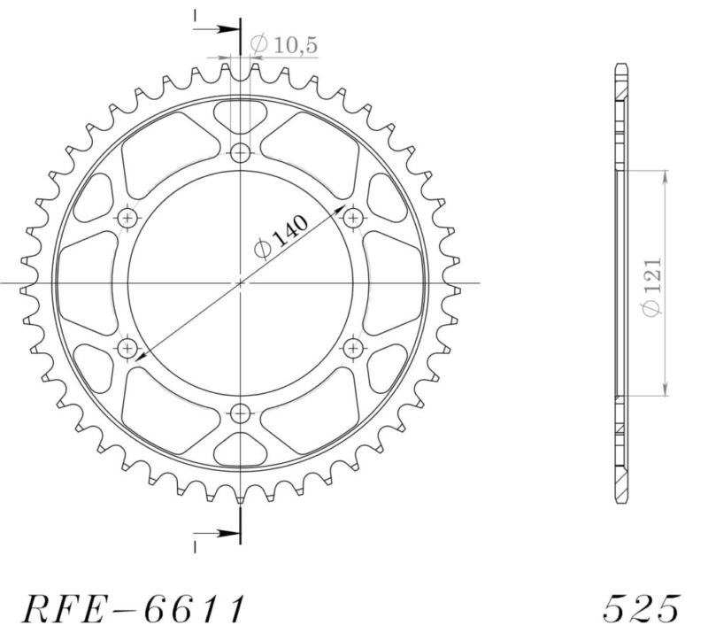 Couronne acier 45 dents Cagiva Raptor 650 M210 / V-Raptor M211 (2001-2005) – Supersprox CK50245