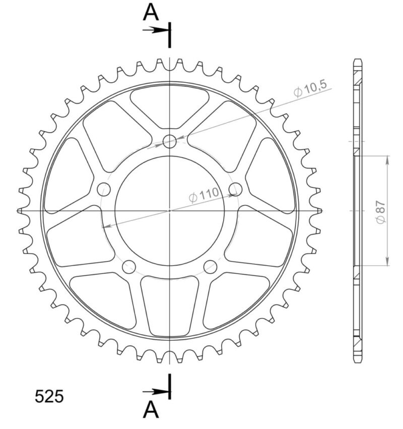 Couronne acier 46 dents Suzuki GSF400 Bandit 1993-1997 – Supersprox CE40446
