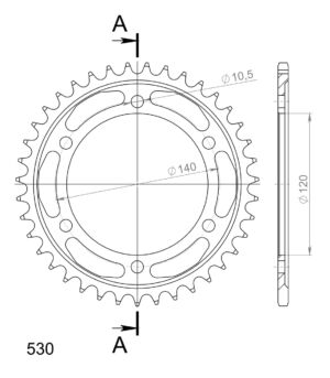 Couronne acier 39 dents Suzuki TL1000 R (1998-2002) – Supersprox CG60339