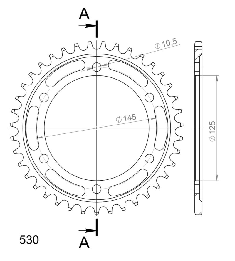 Couronne acier 39 dents Yamaha FZX750 Fazer 2JE (1986–1989) – Supersprox CC60139