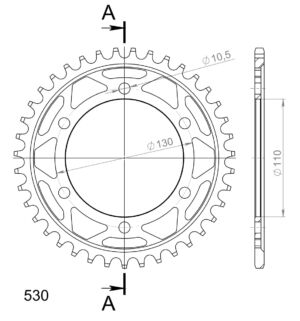Couronne acier 530 Yamaha MT-01 2005-2012 XJR1300 2004-2006 – Supersprox CC81339