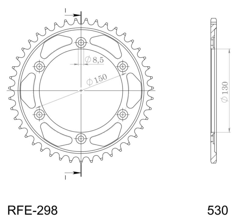 Couronne acier 530 40 dents Honda NS400 R 1985–1989 / VFR400 G 1986 – Supersprox CA40440