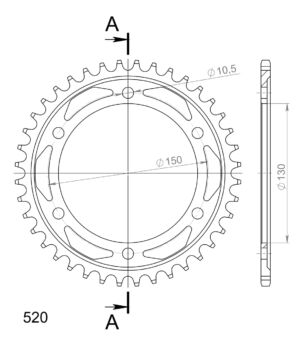 Couronne acier Yamaha FJ1200 1986-1990 – Supersprox CC80140 Pas 530 – 40 dents