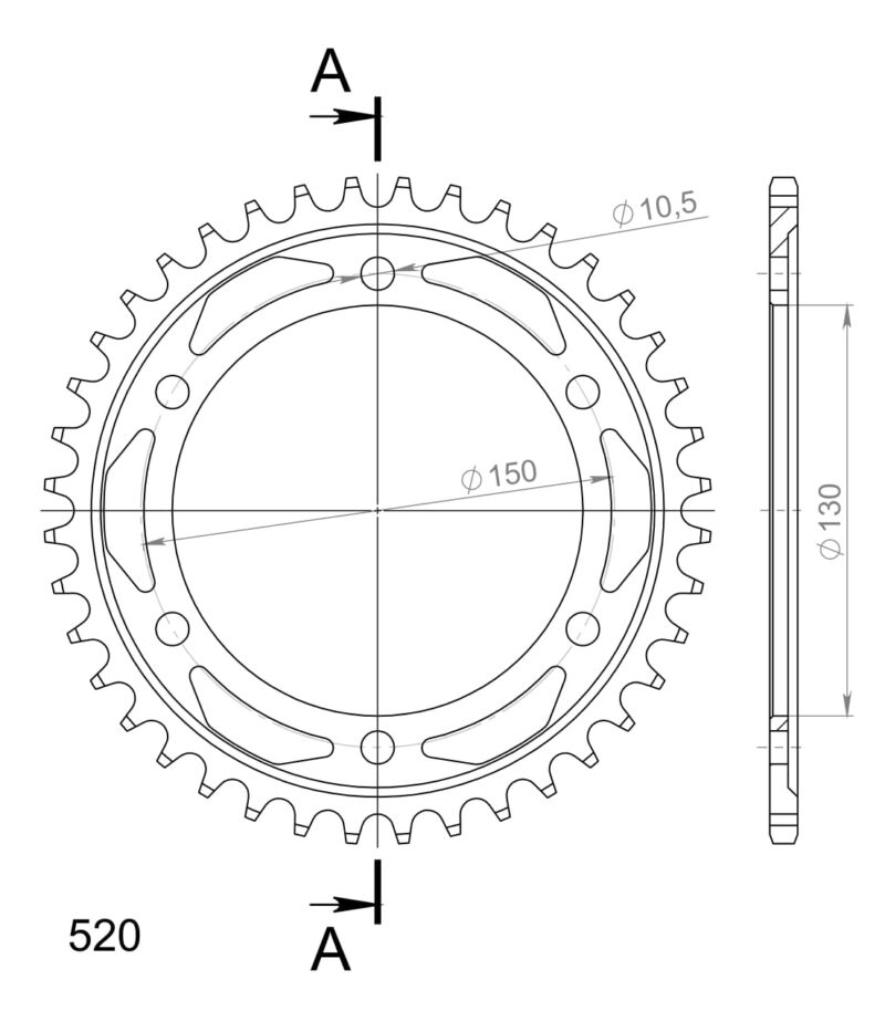 Couronne acier Yamaha FJ1200 1986-1990 – Supersprox CC80140 Pas 530 – 40 dents