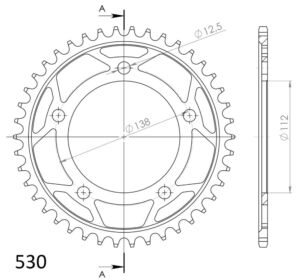 Couronne acier Pas 530 – 42 dents – Supersprox CA50842
