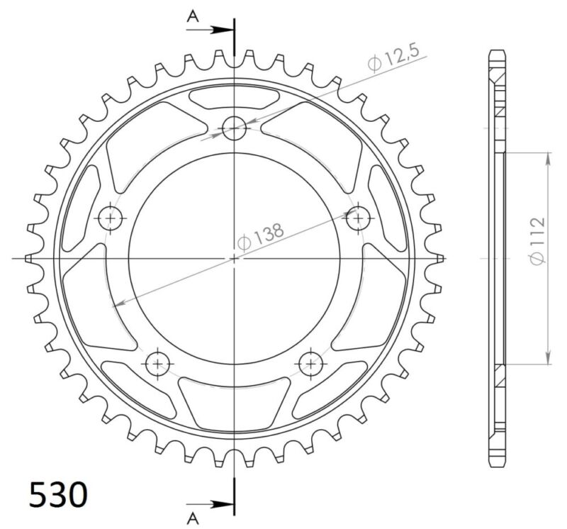 Couronne acier Pas 530 – 42 dents – Supersprox CA50842