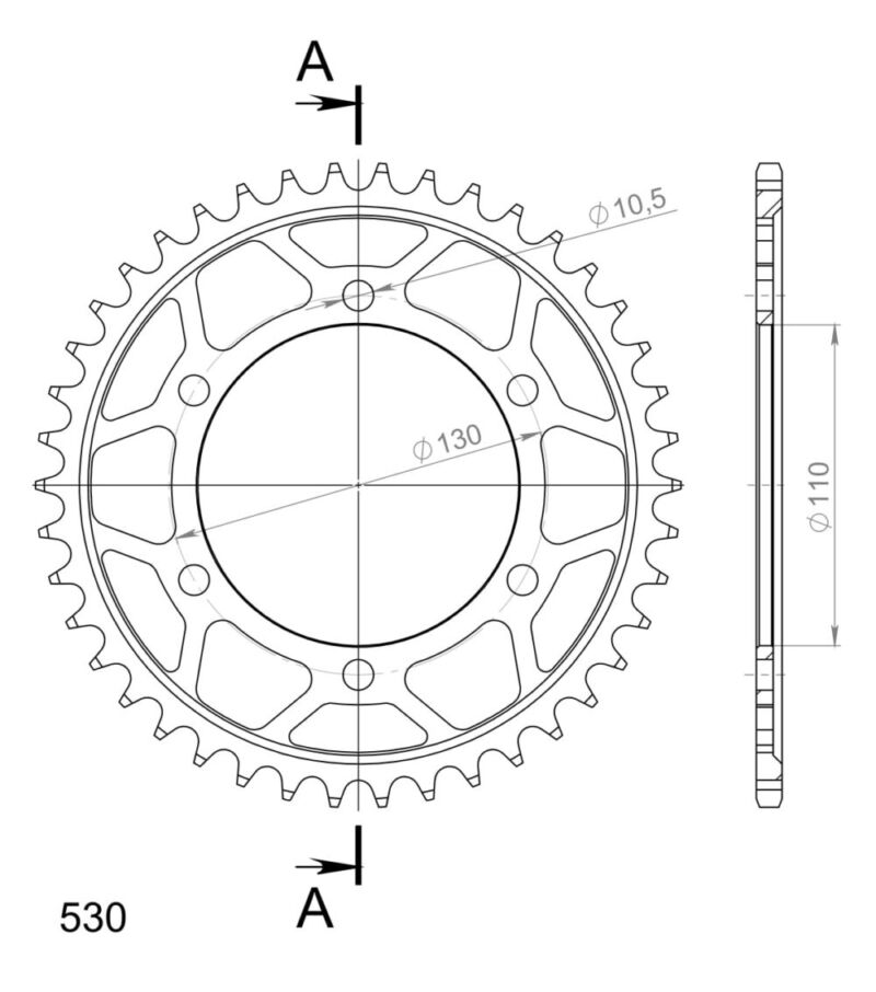 Couronne acier 42 dents Pas 530 Suzuki GSX-R 1000 (2009–2016) – Supersprox CC81342