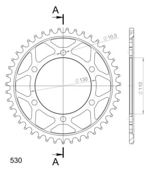 Couronne acier 43 dents Yamaha YZF1000 R1 / MUZ 1000 S (1998-2008) – Supersprox CC81343