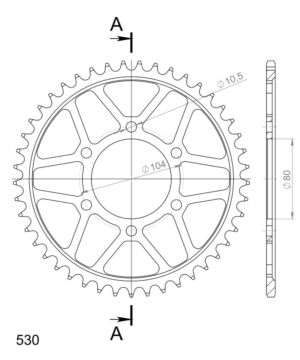 Couronne acier 45 dents Kawasaki ZXR750 1991-1992 – Supersprox CG60445