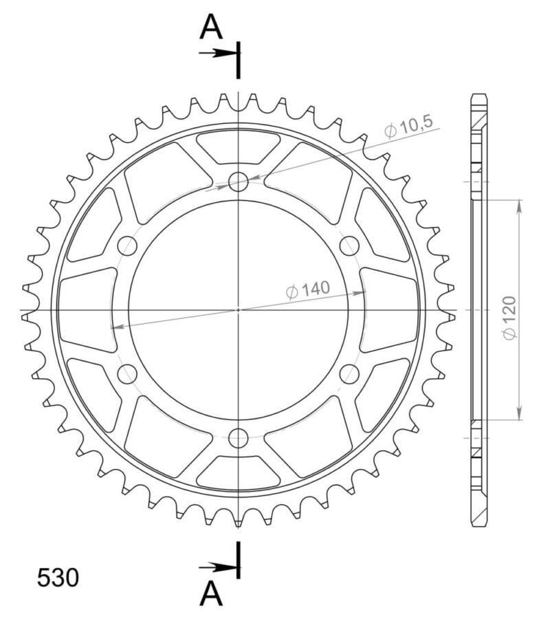 Couronne acier 45 dents ZZR600 1990–1992 – Supersprox CG60345