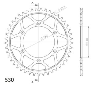 Couronne acier 530 – Yamaha FZ1/Fazer RN16, YZF-R1 RN11–RN19, MUZ 1000 SF/SFs/ST (2004-2015) – Supersprox CC81345