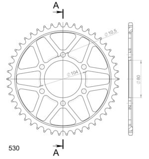 Couronne acier 46 dents Kawasaki ZX-12R 2000-2006, ZXR750 1990 – Supersprox CG60446